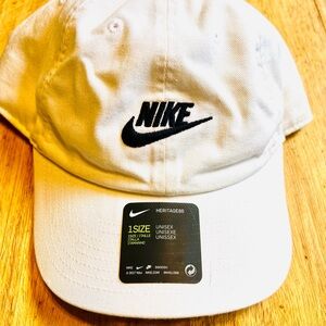 Nike White Cap with Black Swoosh